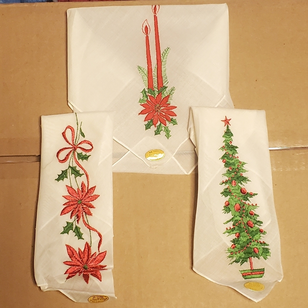 Vintage Christmas Handkerchiefs